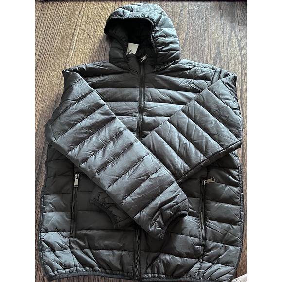Ruxen Men's‎ XL Italian Down Puffer Jacket NWT Black Free Shipping